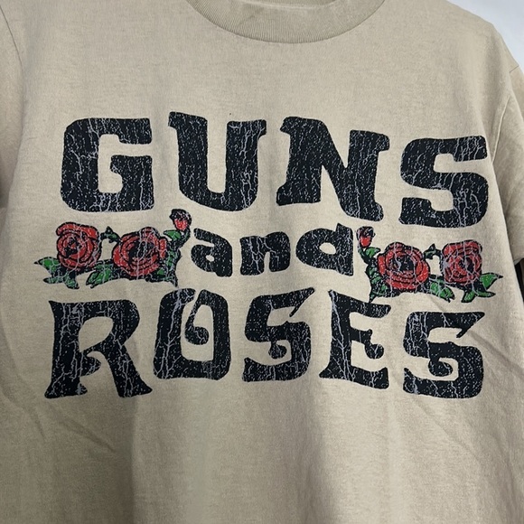 pacsun x Guns And Roses Tan Short Sleeve band T-shirt sand storm tan new w tag - Picture 2 of 5
